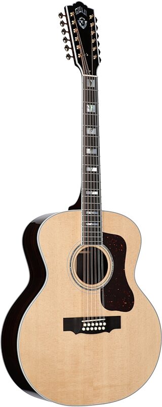 Guild F-512 12-String Acoustic Guitar (with Case), Natural, Body Left Front
