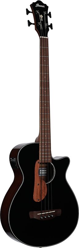 Ibanez AEGB24E Acoustic-Electric Bass, Black High Gloss, Body Left Front