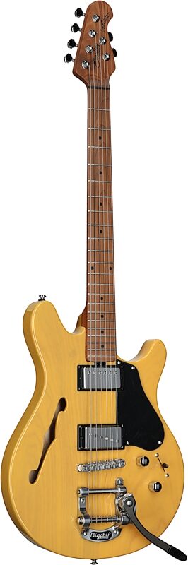 Sterling by Music Man James Valentine Chambered Bigsby Electric Guitar, Butterscotch, Body Left Front