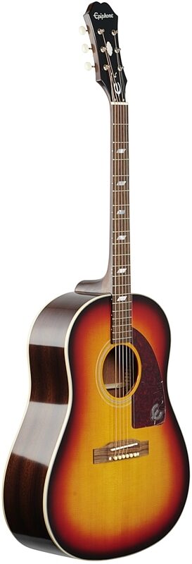 Epiphone Masterbilt Texan Acoustic-Electric Guitar, Faded Cherry Aged Gloss, Open Box (Good), Body Left Front