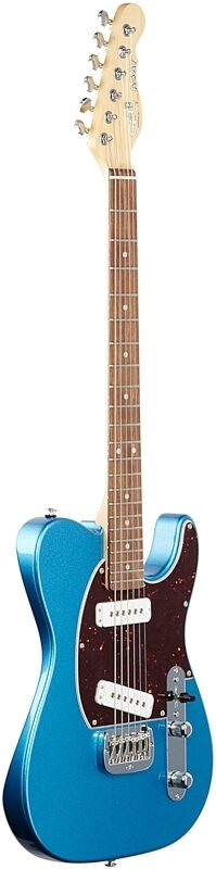 G&L Fullerton Deluxe ASAT Special Electric Guitar (with Gig Bag), Lake Placid Blue, Body Left Front