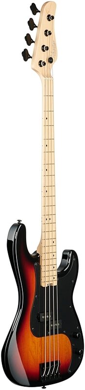 Schecter P-4 Bass Guitar, 4-String, 3 Tone Sunburst, Body Left Front