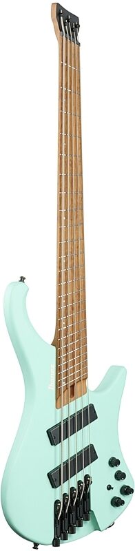 Ibanez EHB1005MS Bass Guitar, 5-String (with Gig Bag), Matte Sea Foam Green, Blemished, Body Left Front