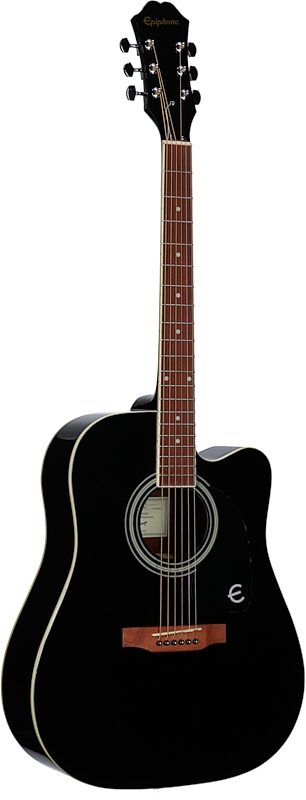 Epiphone FT-100 CE Songmaker Deluxe Acoustic-Electric Guitar, Ebony, Body Left Front