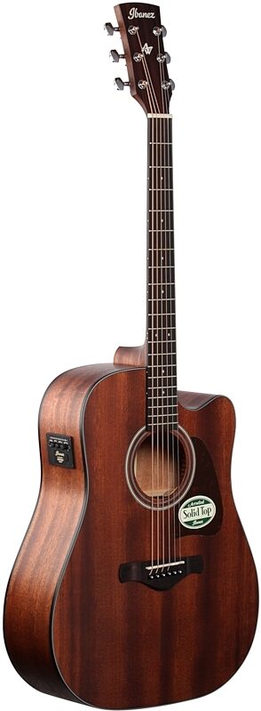 Ibanez AW54CE Artwood Acoustic-Electric Guitar, Open Pore Natural, Body Left Front