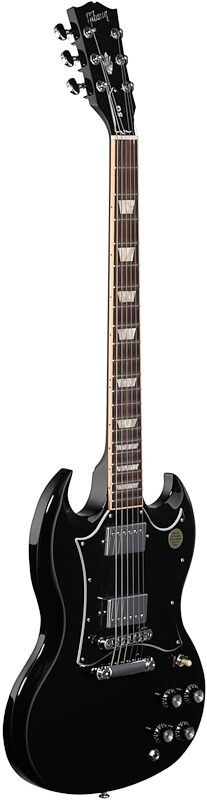 Gibson SG Standard Electric Guitar (with Soft Case), Ebony, 18-Pay-Eligible, Body Left Front