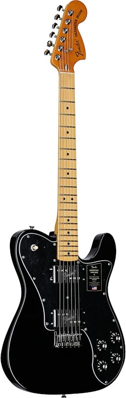 Fender American Vintage II 1975 Telecaster Deluxe Electric Guitar, Maple Fingerboard (with Case), Black, Body Left Front