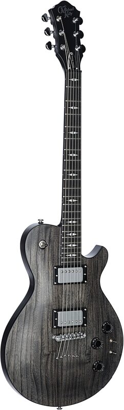 Michael Kelly Patriot Decree SB Slim Body Open Pore Electric Guitar, Transparent Black, Body Left Front