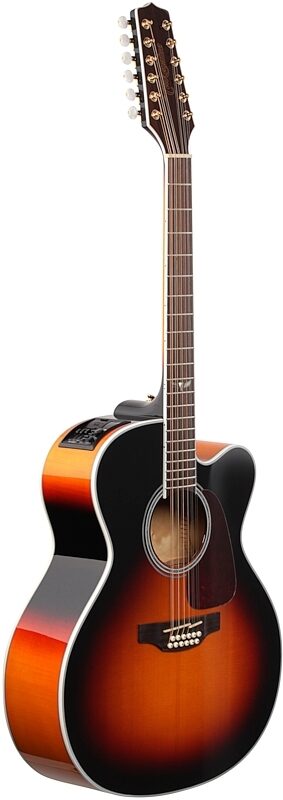 Takamine GJ72CE Jumbo Cutaway Acoustic-Electric Guitar, 12-String, Brown Sunburst, Body Left Front
