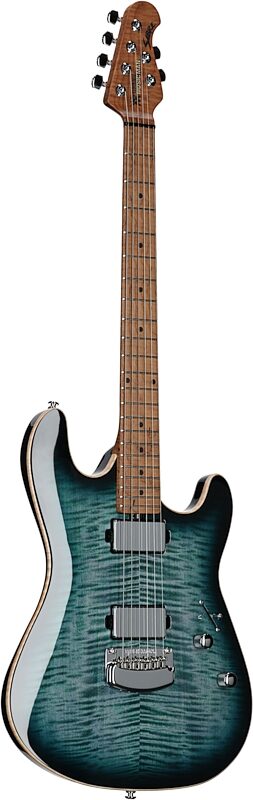 Ernie Ball Music Man Sabre HT Electric Guitar (with Mono Gig Bag), Yucatan Blue, Body Left Front