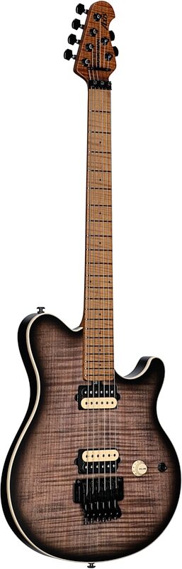 Ernie Ball Music Man Axis Electric Guitar (with Case), Charcoal Cloud Flame, Body Left Front