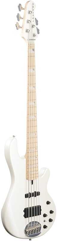 Lakland Skyline 55-02 Custom Maple Fretboard Bass Guitar, White Pearl, Body Left Front