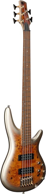 Ibanez SR405EPBDX Electric Bass Guitar, 5-String, Gold Metallic Burst, Body Left Front