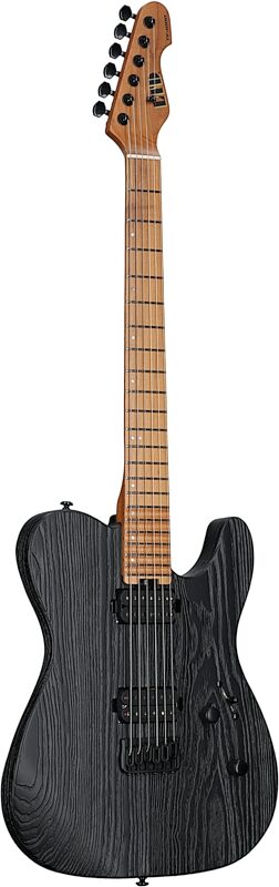 ESP LTD TE-1000 Black Blast Electric Guitar, with Seymour Duncan Pickups, Black Blast, Body Left Front