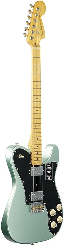 Fender American Pro II Telecaster Deluxe Electric Guitar, Maple Fingerboard (with Case), Mystic Surf Green, Body Left Front