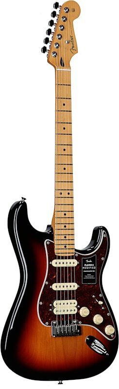 Fender Player II Modified HSS Stratocaster Electric Guitar, Maple Fingerboard (with Gig Bag), 3-Color Sunburst, Body Left Front