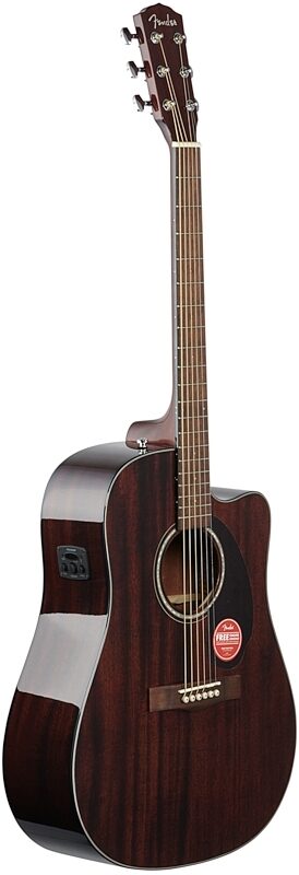 Fender CD-140SCE Dreadnought Acoustic-Electric Guitar, with Walnut Fingerboard (and Case), Mahogany, Body Left Front