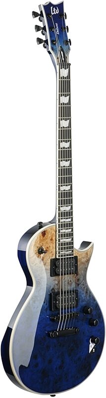 ESP LTD EC-1000 Burl Poplar Electric Guitar, Blue Natural Fade, Body Left Front