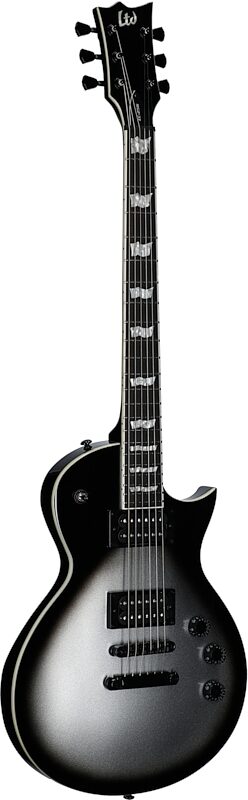 ESP LTD EC-256FM Electric Guitar, Silver Sunburst Teardrop, Body Left Front