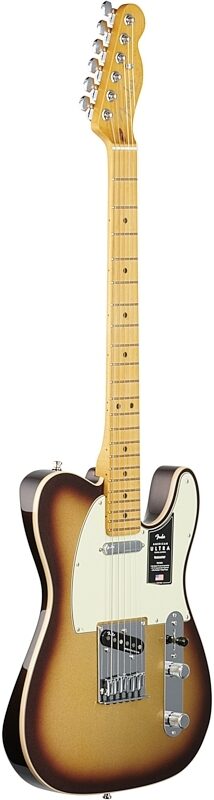 Fender American Ultra Telecaster Electric Guitar, Maple Fingerboard (with Case), Mocha Burst, Body Left Front