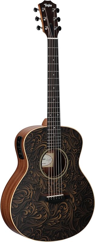Taylor GS Mini-e Special Edition Mini Grand Symphony Acoustic-Electric Guitar (with Gig Bag), Paisley Burst, Body Left Front