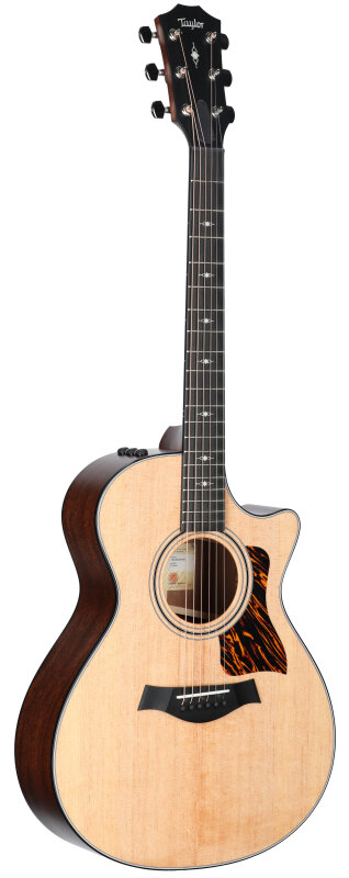 Taylor 312ce Grand Concert Acoustic-Electric Guitar (with Case), Natural, Body Left Front