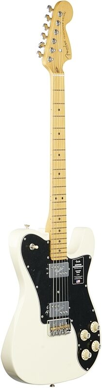 Fender American Pro II Telecaster Deluxe Electric Guitar, Maple Fingerboard (with Case), Olympic White, USED, Blemished, Body Left Front