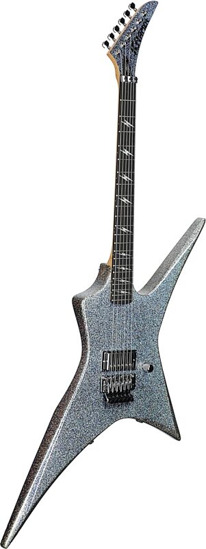 Kramer Lzzy Hale Voyager Electric Guitar (with Case), Black Diamond Holograph Sparkle, Body Left Front