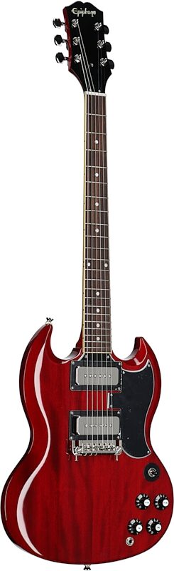 Epiphone Tony Iommi SG Special Monkey Electric Guitar (with Case), Vintage Cherry, Body Left Front