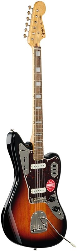 Squier Classic Vibe '70s Jaguar Electric Guitar, with Laurel Fingerboard, 3-Color Sunburst, Body Left Front