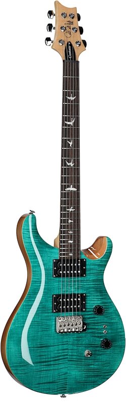 PRS Paul Reed Smith SE Custom 24-08 Electric Guitar (with Gig Bag), Turquoise, Blemished, Body Left Front