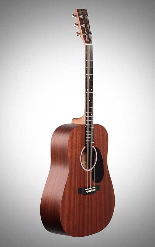Martin D-10E Road Series Acoustic-Electric Guitar (with Soft Case), Natural, Sapele Top, Body Left Front