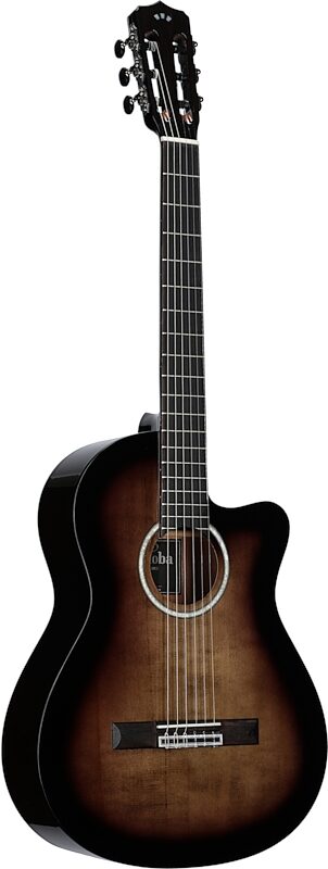 Cordoba Fusion 5 Nylon String Guitar, Sonata Burst, Body Left Front