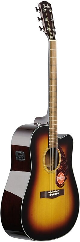 Fender CD-140SCE Dreadnought Acoustic-Electric Guitar, with Walnut Fingerboard (and Case), Sunburst, USED, Scratch and Dent, Body Left Front