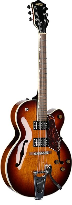 Gretsch G2420T Streamliner HB Electric Guitar with Bigsby Tremolo, Havana Burst, Body Left Front