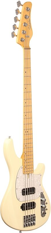 Schecter CV5 Bass Guitar, 5-String, Ivory, Body Left Front