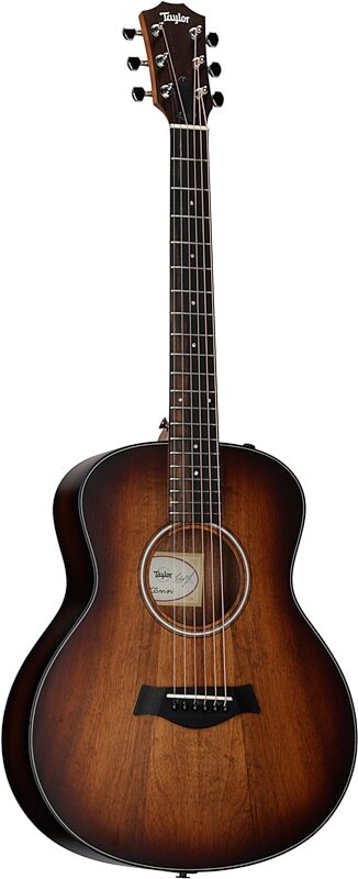 Taylor GS Mini-e Koa Plus Acoustic-Electric Guitar, Left-Handed (with Gig Bag), New, Body Left Front