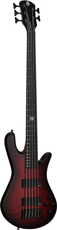 Spector NS Pulse II Electric Bass, 5-String, Black Cherry Matte, Body Left Front