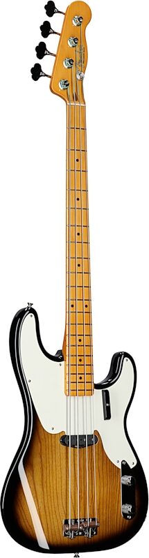 Fender American Vintage II 1954 Precision Electric Bass, Maple Fingerboard (with Case), 3-Color Sunburst, Body Left Front
