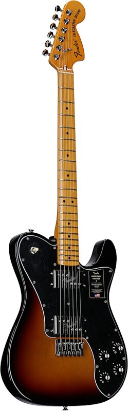 Fender American Vintage II 1975 Telecaster Deluxe Electric Guitar, Maple Fingerboard (with Case), 3-Color Sunburst, Body Left Front