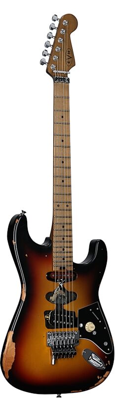 EVH Eddie Van Halen Frankenstein Relic Series Electric Guitar (with Gig Bag), Vintage Sunburst, Body Left Front