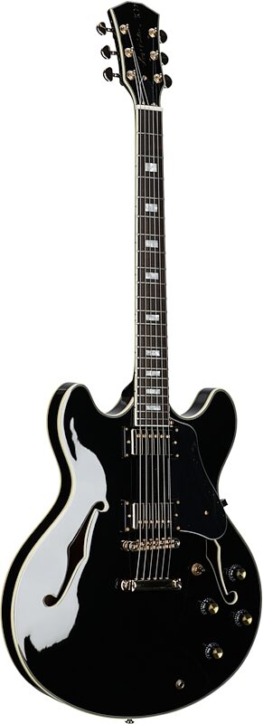 Sire Larry Carlton H7 Semi-Hollowbody Electric Guitar, Black, Body Left Front