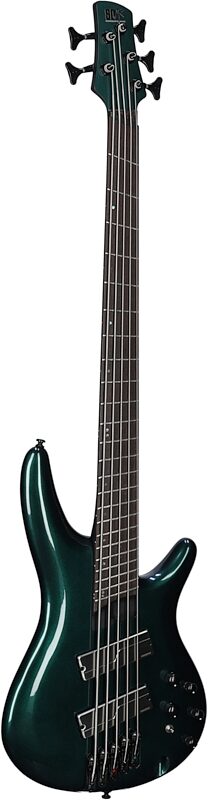 Ibanez Bass Workshop SRMS725 Multi Scale Bass Guitar, Blue Cham, Body Left Front