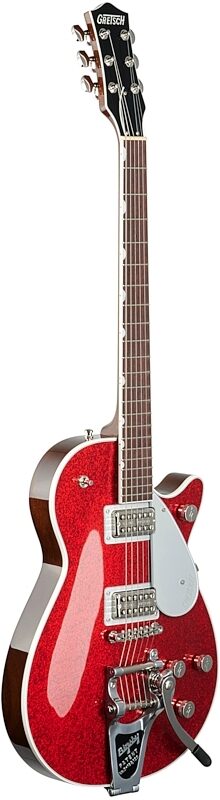 Gretsch G6129TPE Players Edition Jet FT Bigsby Electric Guitar (with Case), Red Sparkle, Body Left Front