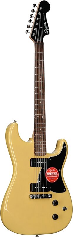 Squier Paranormal Strat-O-Sonic Electric Guitar, Vintage Blonde, Body Left Front