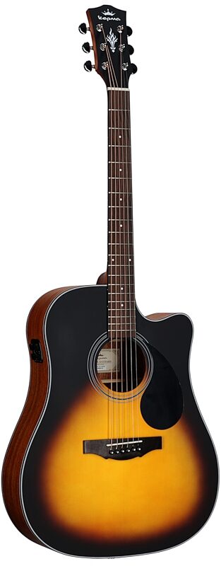 Kepma K3 Series D3-130 Acoustic-Electric Guitar, Sunburst Matte, with AcoustiFex K-10 Pickup, Body Left Front