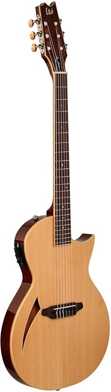 ESP LTD TL-6N Thinline-6 Nylon Classical Acoustic-Electric Guitar, Natural, Body Left Front