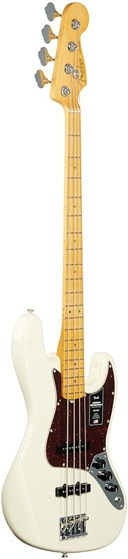 Fender American Pro II Jazz Electric Bass, Maple Fingerboard (with Case), Olympic White, Body Left Front