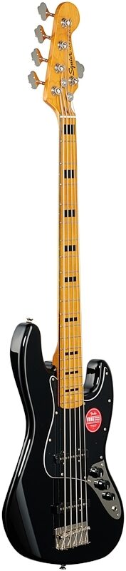 Squier Classic Vibe '70s Jazz V Electric Bass, 5-String, Maple Fingerboard, Black, Body Left Front