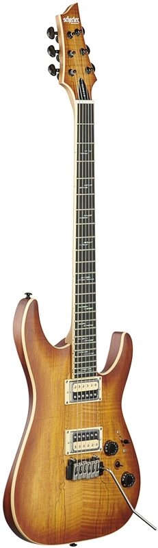Schecter C-1 Exotic Electric Guitar, Spalted Maple, Body Left Front